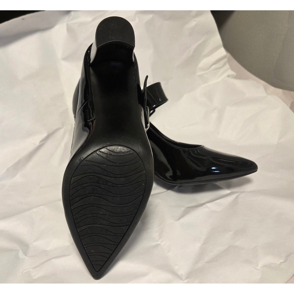 Impo Size 10 Black Patent Mary Jane Pointed Toe Block Heel Pumps Women - Picture 7 of 7